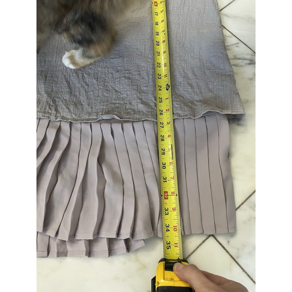 Doe & Rae, Women’s Purple Tinted Gray Mini Dress With Pleated Lining Size M EUC - Picture 9 of 10